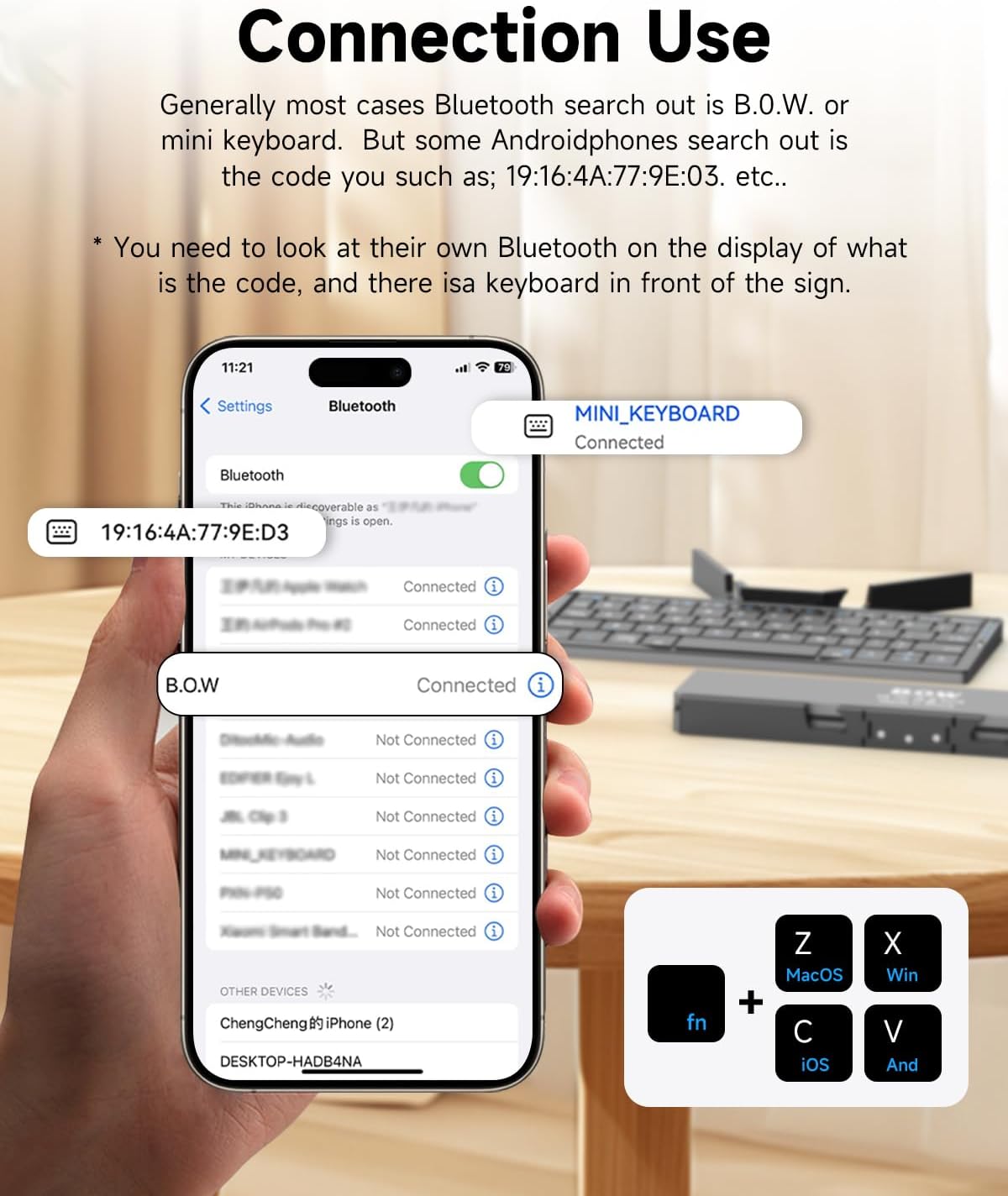 Portable Wireless Folding Keyboard – Work Anywhere on Phone, Tablet or Laptop