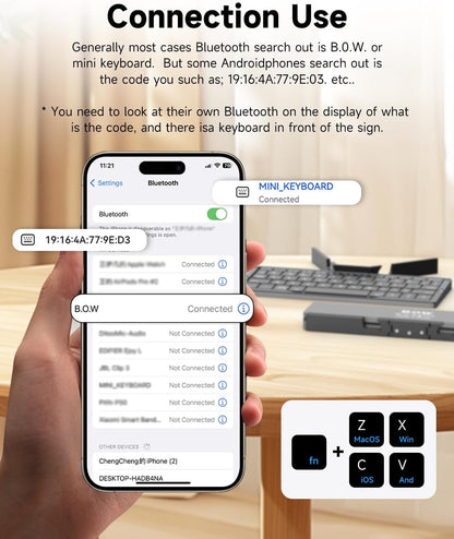 Portable Wireless Folding Keyboard – Work Anywhere on Phone, Tablet or Laptop