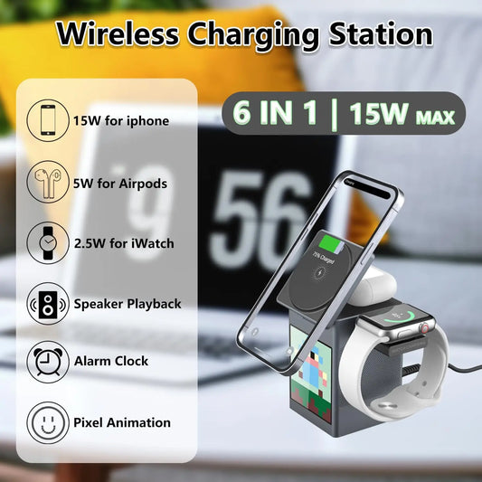 6-in-1 Magnetic Wireless Charger & Speaker
