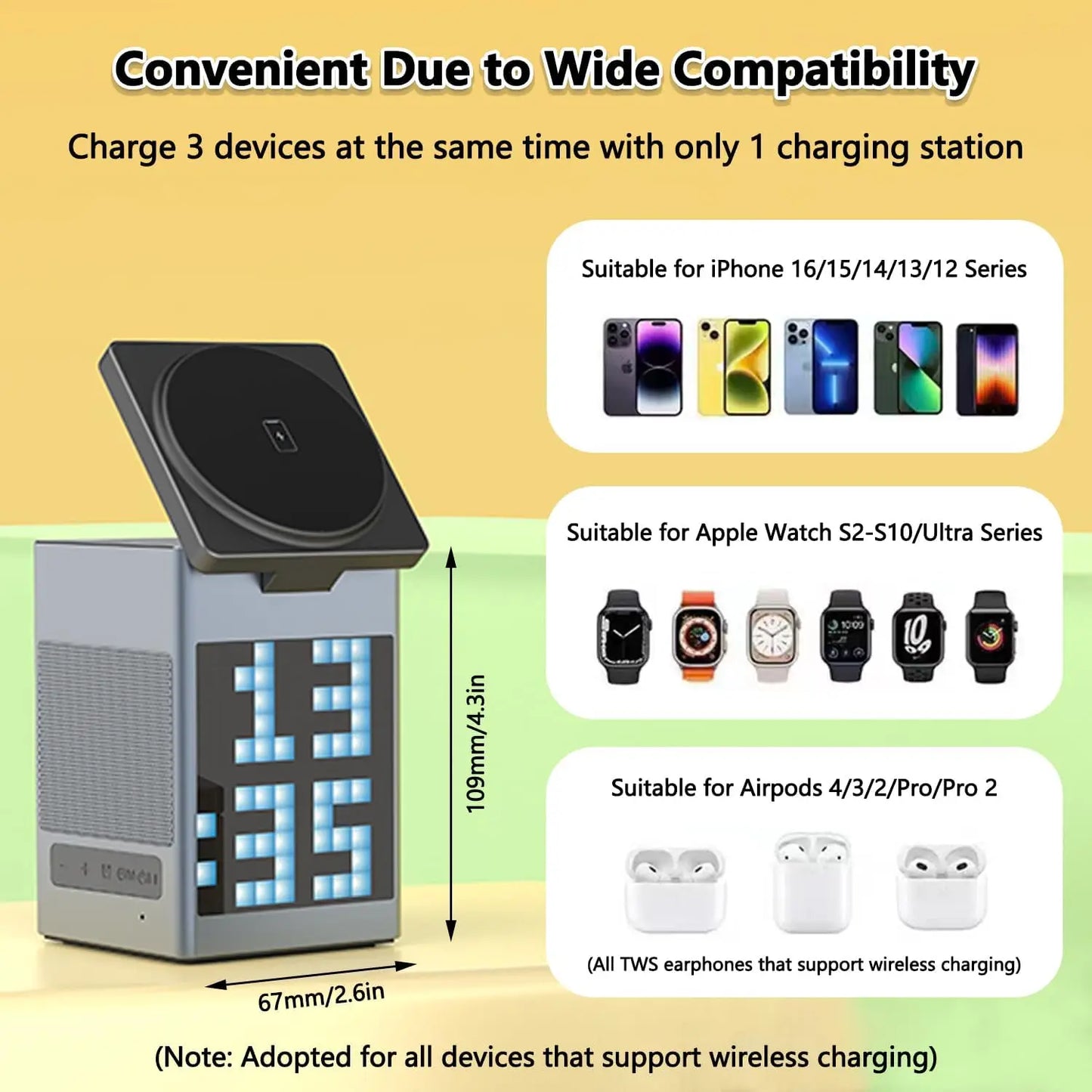 6-in-1 Magnetic Wireless Charger & Speaker