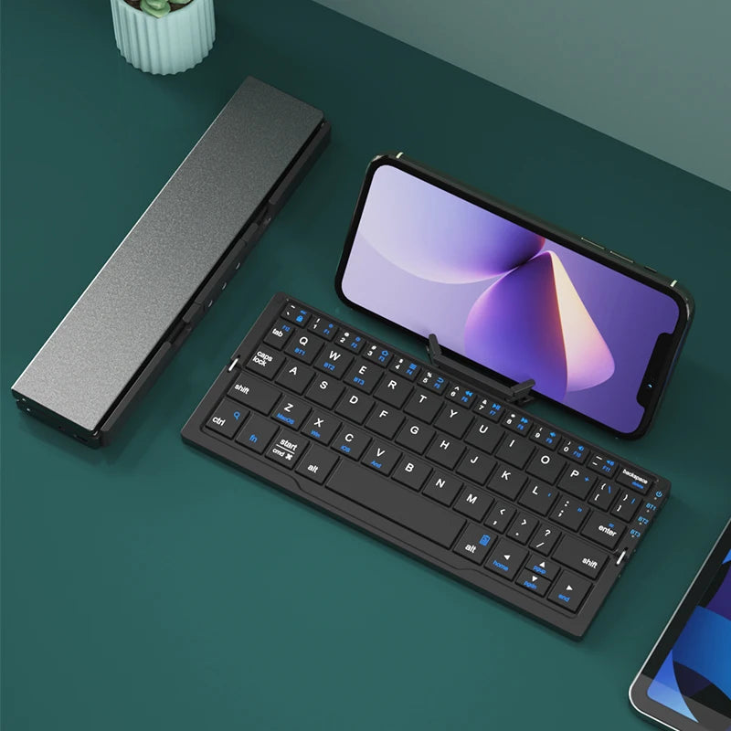 Portable Wireless Folding Keyboard – Work Anywhere on Phone, Tablet or Laptop