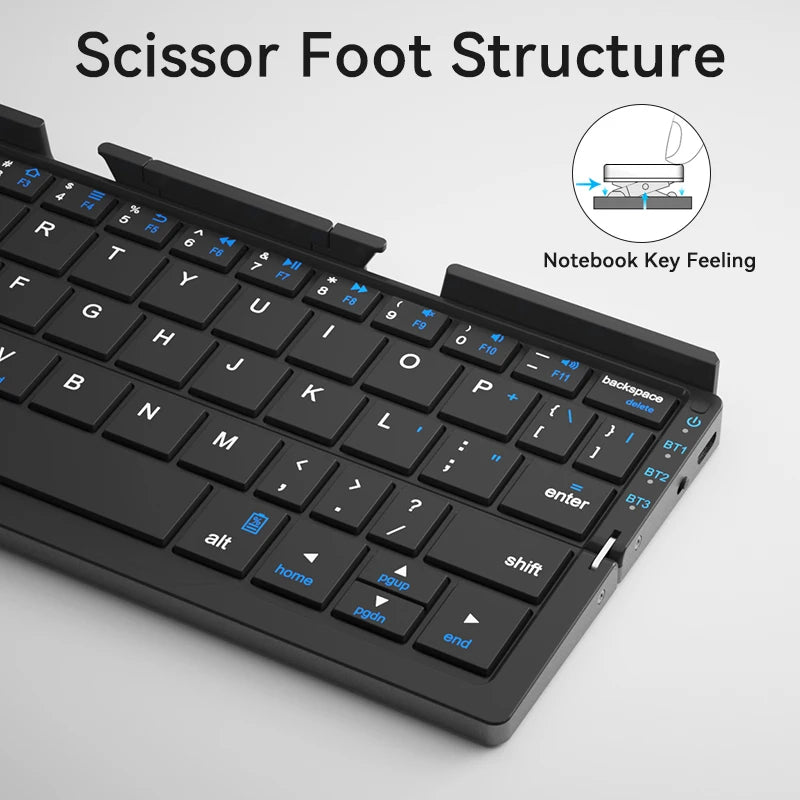 Portable Wireless Folding Keyboard – Work Anywhere on Phone, Tablet or Laptop